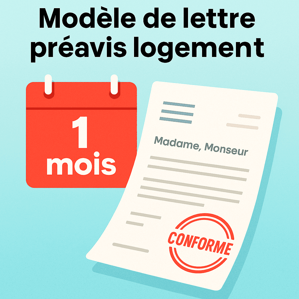 Modèle de lettre préavis logement 1 mois