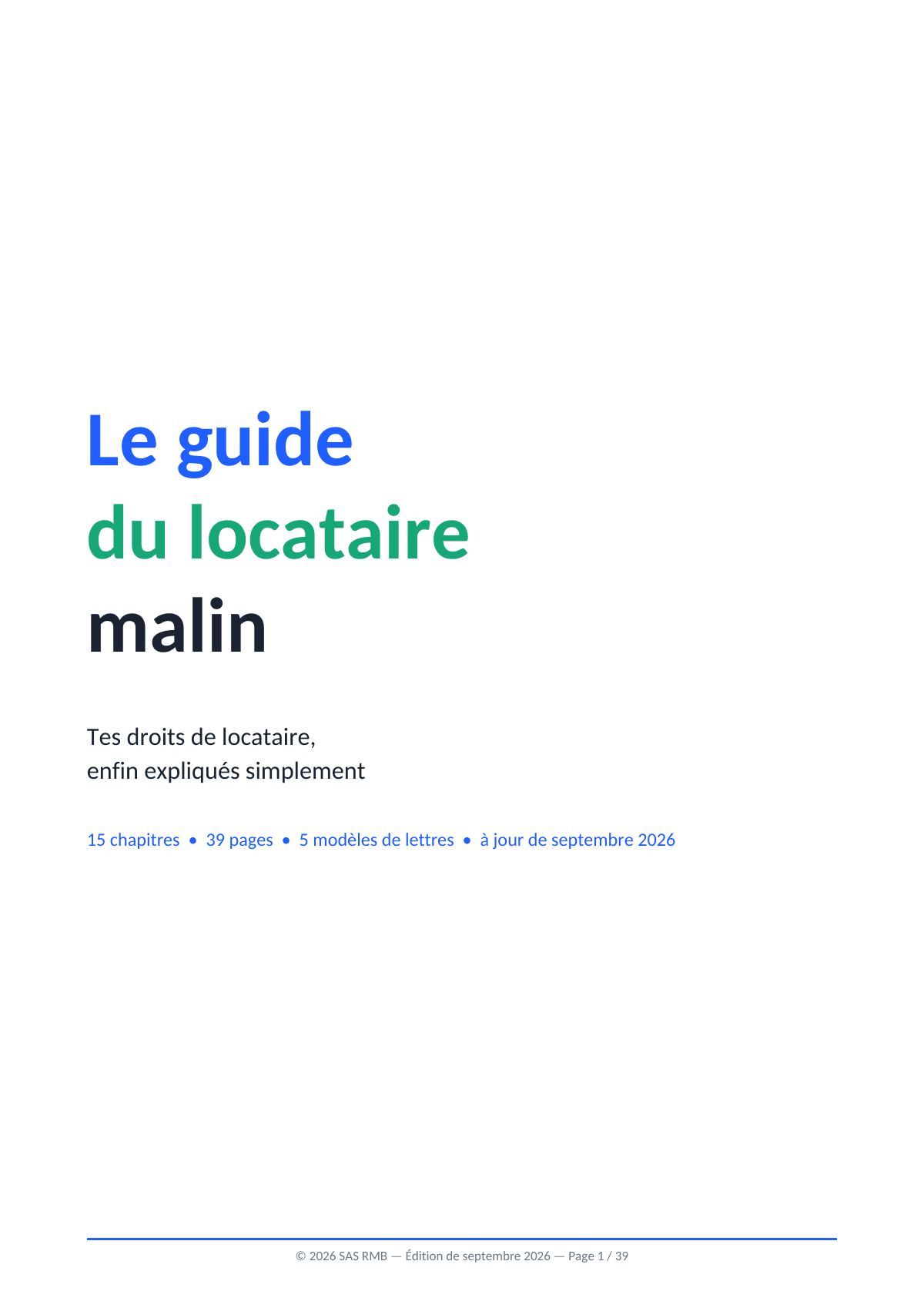 Couverture — Le Guide du Locataire Malin